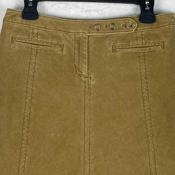 Anthro Louie Womens 6 Tan Western Ranch Cowboy Corduroy Asymmetrical Skirt - Picture 2 of 9